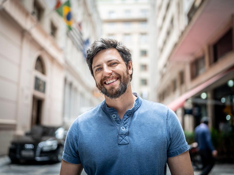 Portrait of a mid adult man outdoors