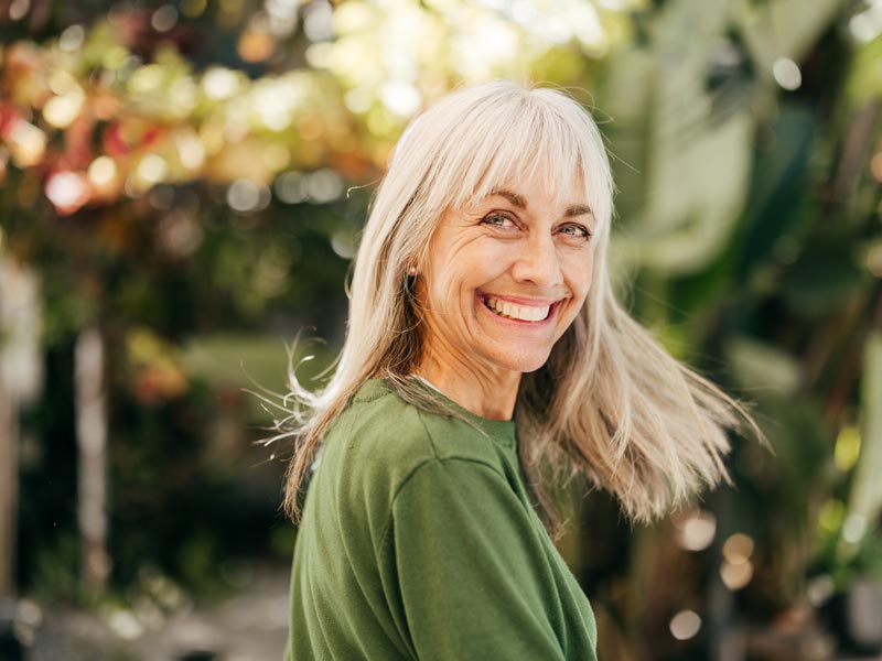 smiling middle aged woman